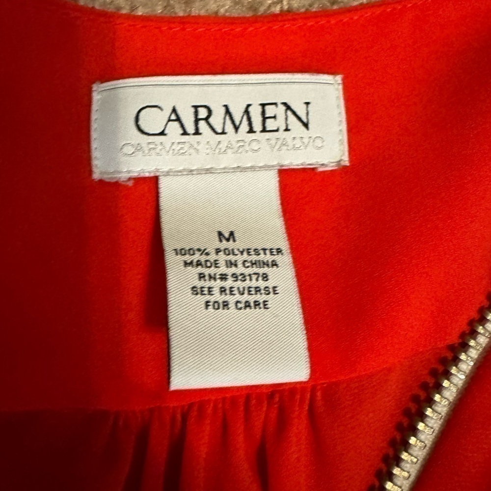 Carmen Red 3/4 sleeve half zip up top size medium‎ - Picture 3 of 8